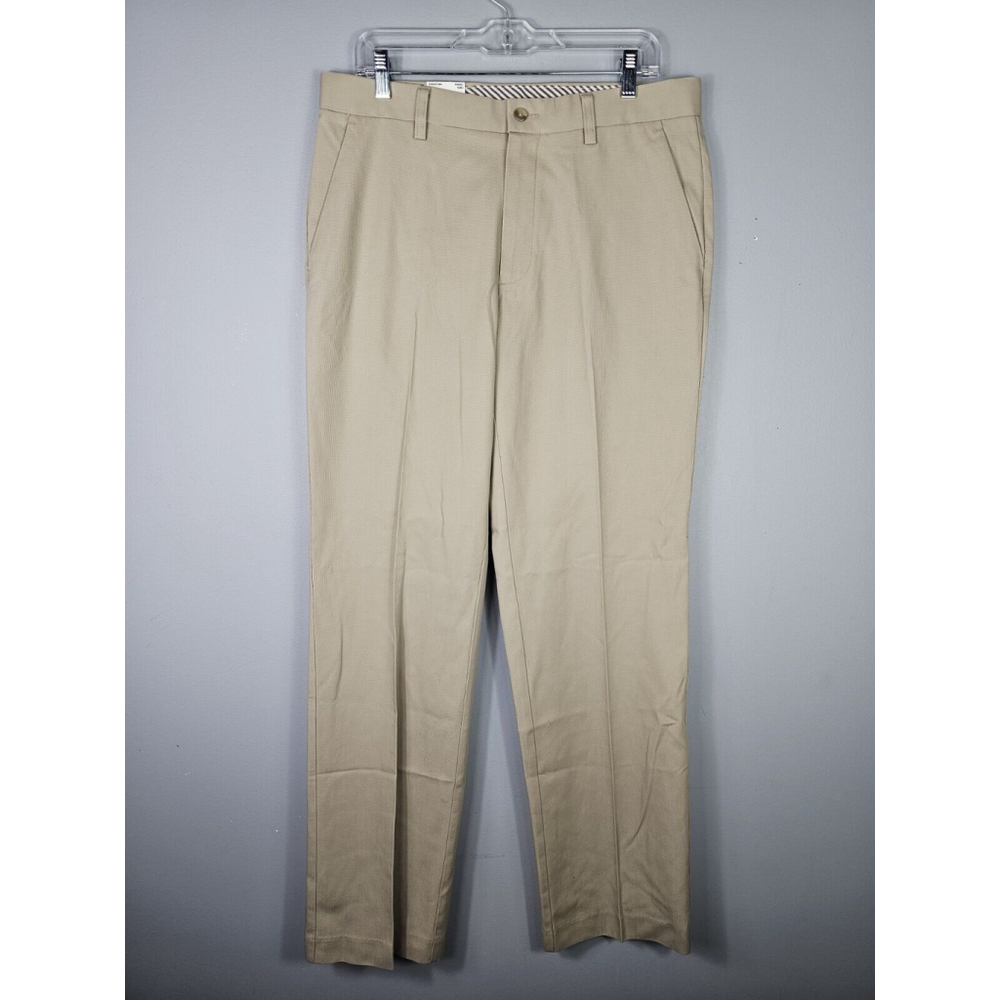 NWT Denver Hayes Mens Modern Comfort Fit Cotton Khaki Straight Leg 34×34